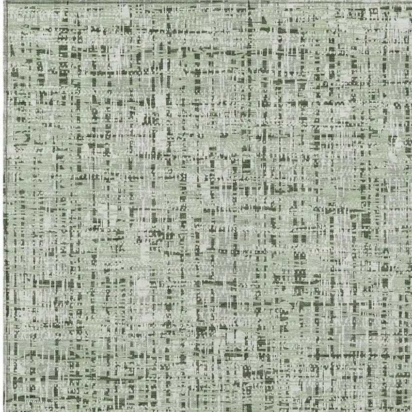 Green And Brown Abstract Washable Indoor Outdoor Area Rug Photo 3