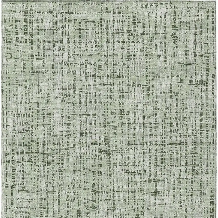 Green And Brown Abstract Washable Indoor Outdoor Area Rug Photo 4
