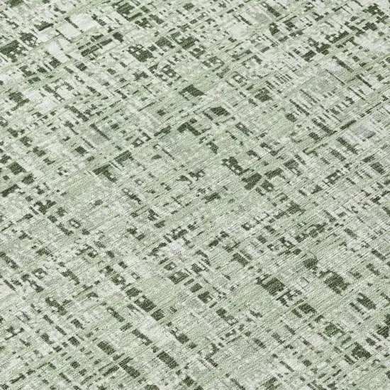 Green And Brown Abstract Washable Indoor Outdoor Area Rug Photo 6