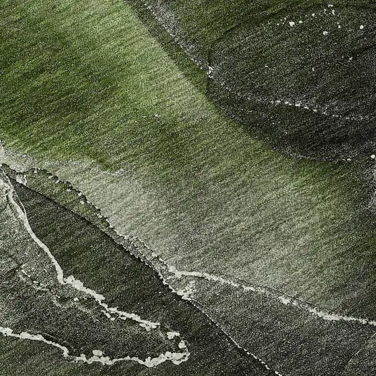 Green And Charcoal Abstract Washable Area Rug With UV Protection Photo 3