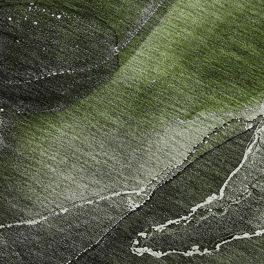 Green And Charcoal Abstract Washable Area Rug With UV Protection Photo 5