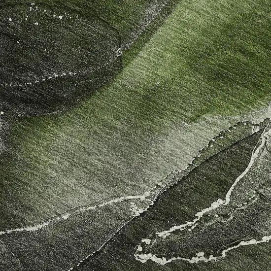 Green And Charcoal Abstract Washable Area Rug With UV Protection Photo 5