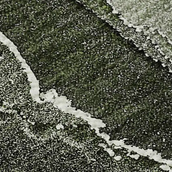 Green And Charcoal Abstract Washable Area Rug With UV Protection Photo 4