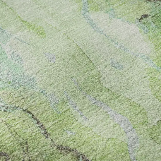 Green And Charcoal Abstract Washable Area Rug With UV Protection Photo 9