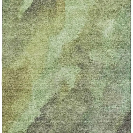 Green And Charcoal Abstract Washable Area Rug With UV Protection Photo 4