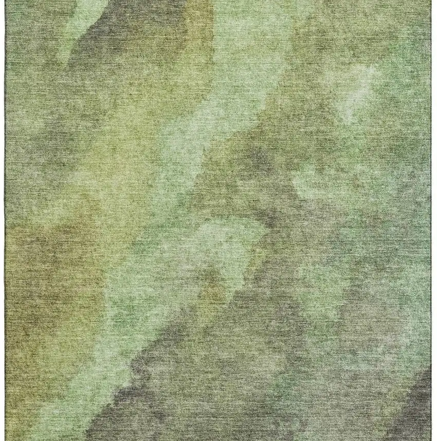 Green And Charcoal Abstract Washable Area Rug With UV Protection Photo 4