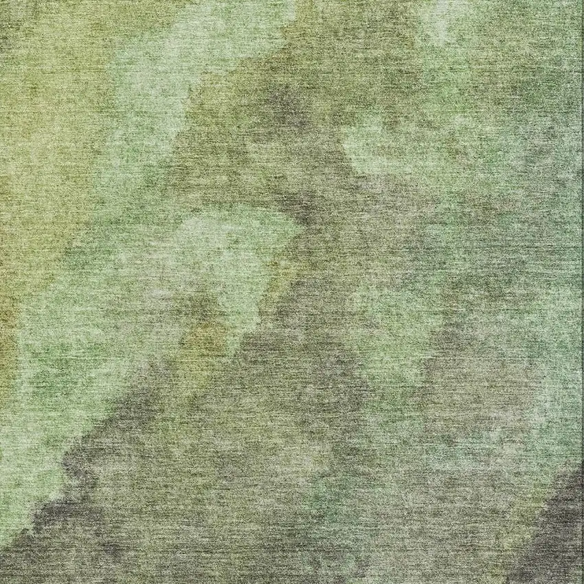 Green And Charcoal Abstract Washable Area Rug With UV Protection Photo 3