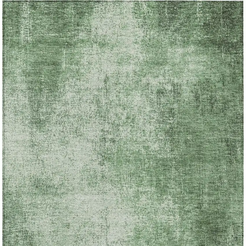 Green And Charcoal Abstract Washable Indoor Outdoor Area Rug Photo 4