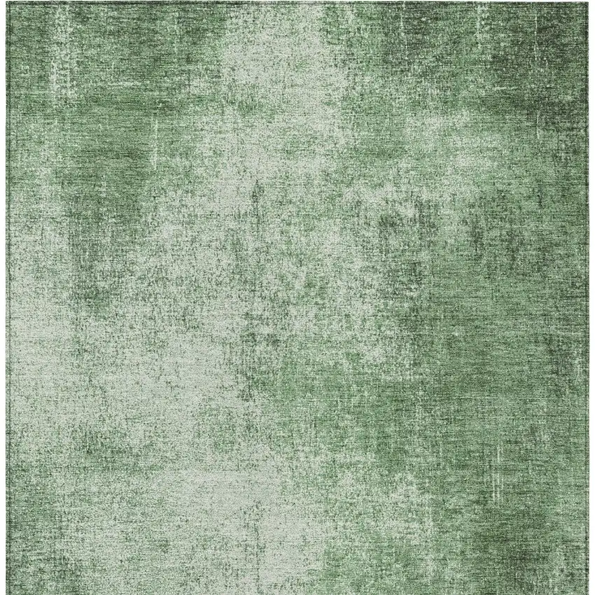 Green And Charcoal Abstract Washable Indoor Outdoor Area Rug Photo 6