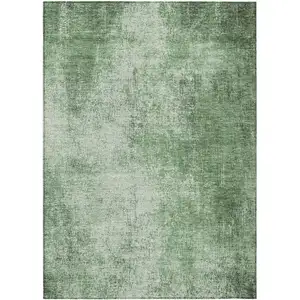 Photo of Green And Charcoal Abstract Washable Indoor Outdoor Area Rug