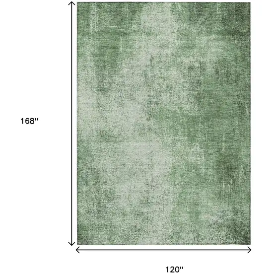 Green And Charcoal Abstract Washable Indoor Outdoor Area Rug Photo 9
