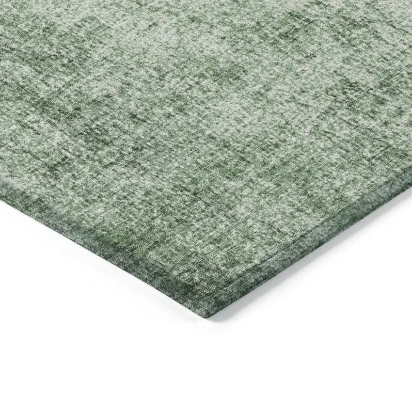 Green And Charcoal Abstract Washable Indoor Outdoor Area Rug Photo 7