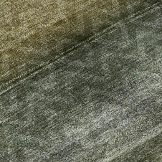 Green And Charcoal Geometric Washable Area Rug With UV Protection Photo 8