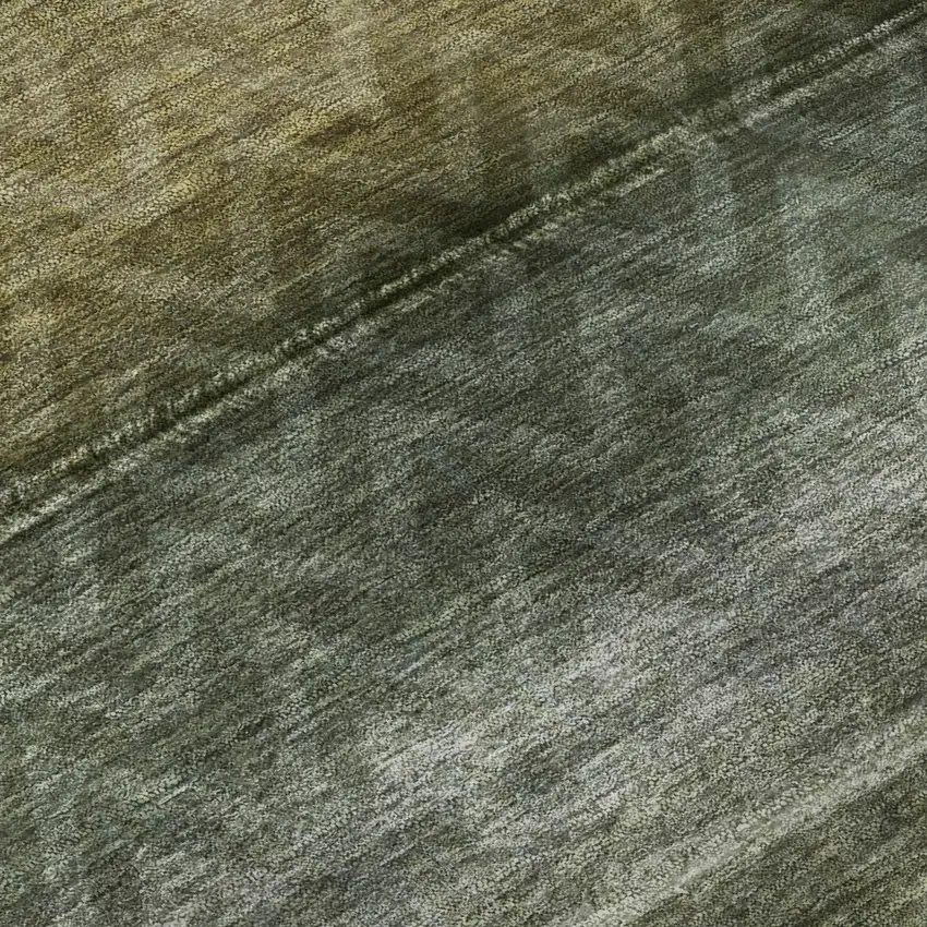 Green And Charcoal Geometric Washable Area Rug With UV Protection Photo 8