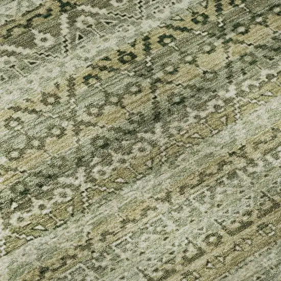 Green And Charcoal Striped Washable Area Rug With UV Protection Photo 7