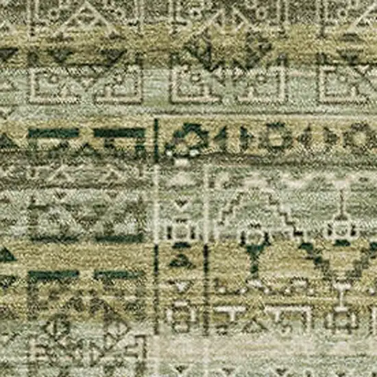 Green And Charcoal Striped Washable Area Rug With UV Protection Photo 3