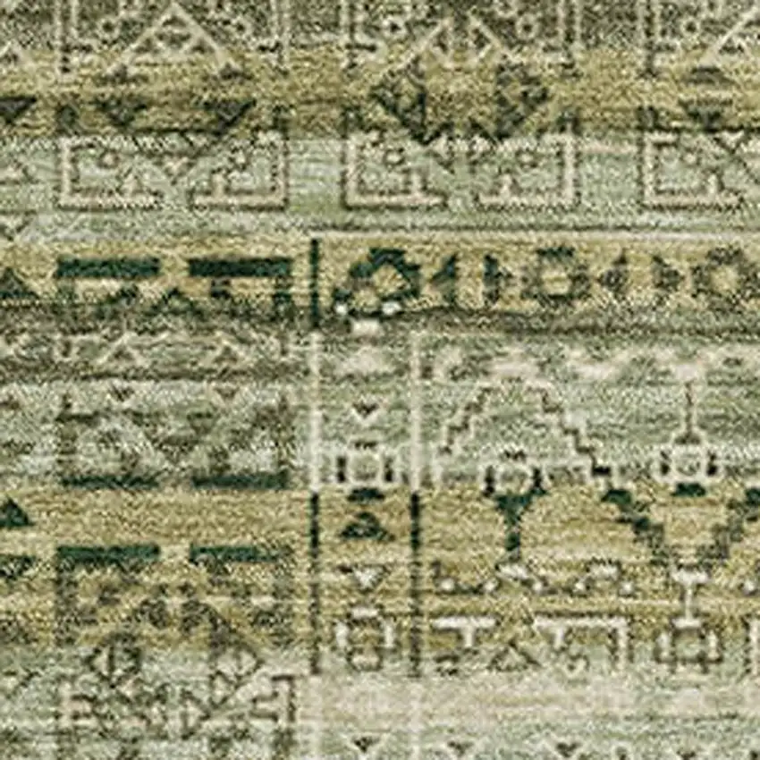 Green And Charcoal Striped Washable Area Rug With UV Protection Photo 3