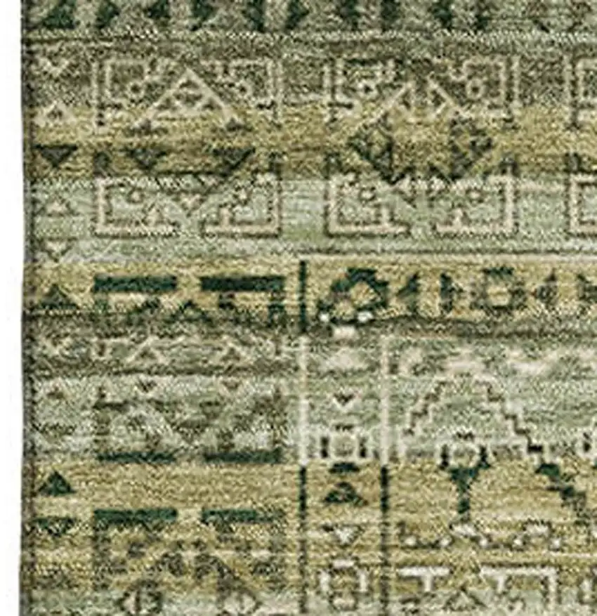 Green And Charcoal Striped Washable Area Rug With UV Protection Photo 3