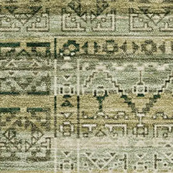 Green And Charcoal Striped Washable Area Rug With UV Protection Photo 3