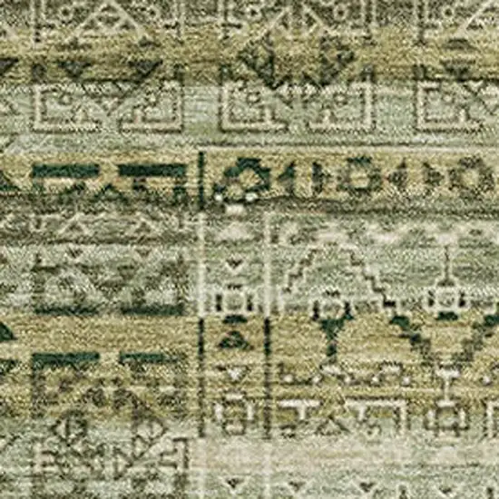 Green And Charcoal Striped Washable Area Rug With UV Protection Photo 3