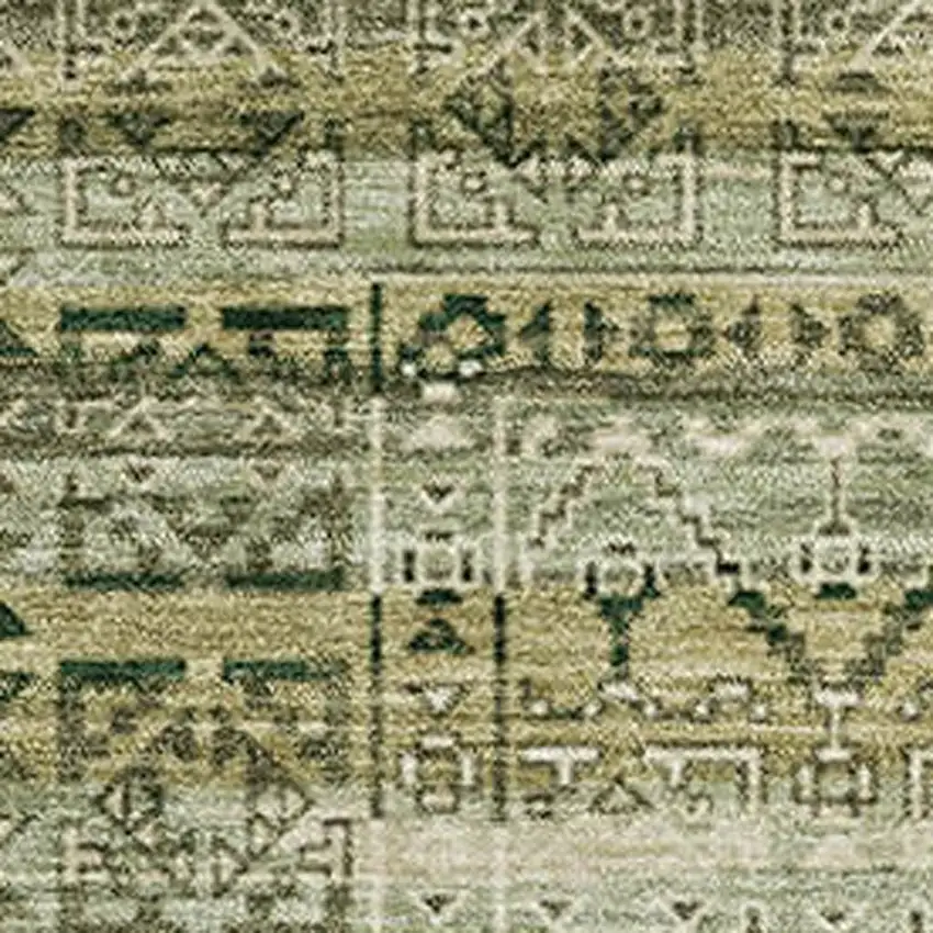 Green And Charcoal Striped Washable Area Rug With UV Protection Photo 3