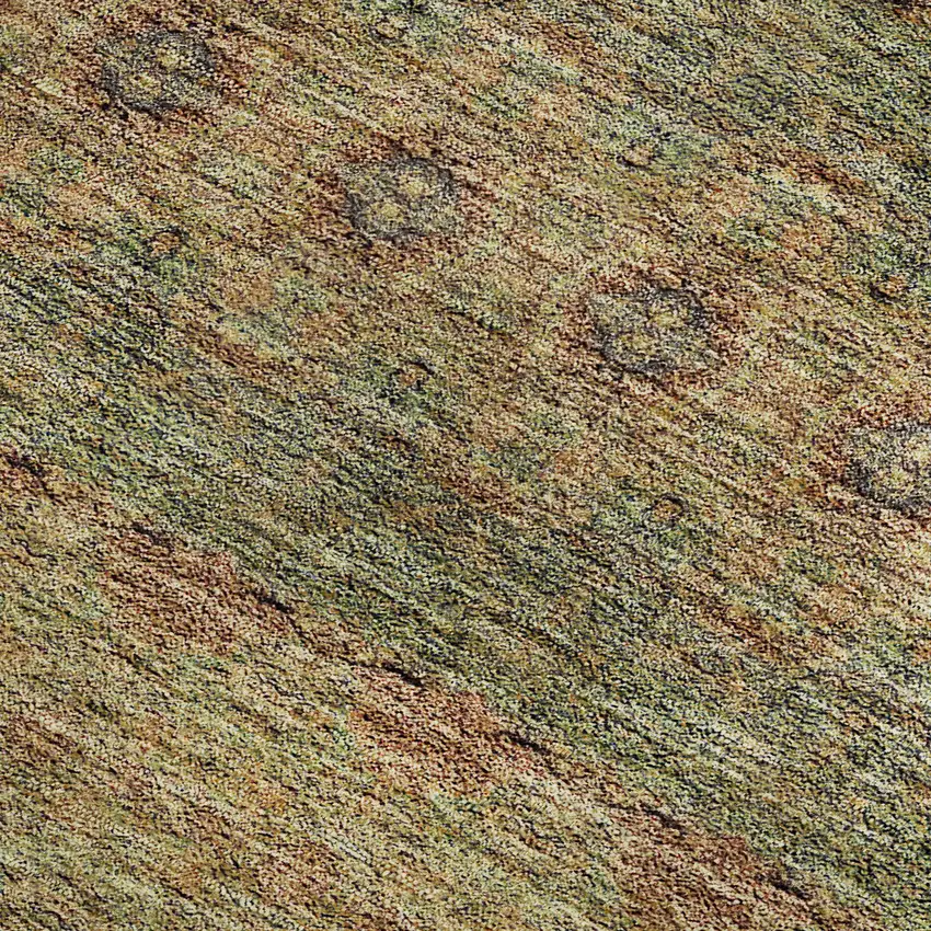 Green And Copper Floral Medallion Washable Area Rug With UV Protection Photo 5