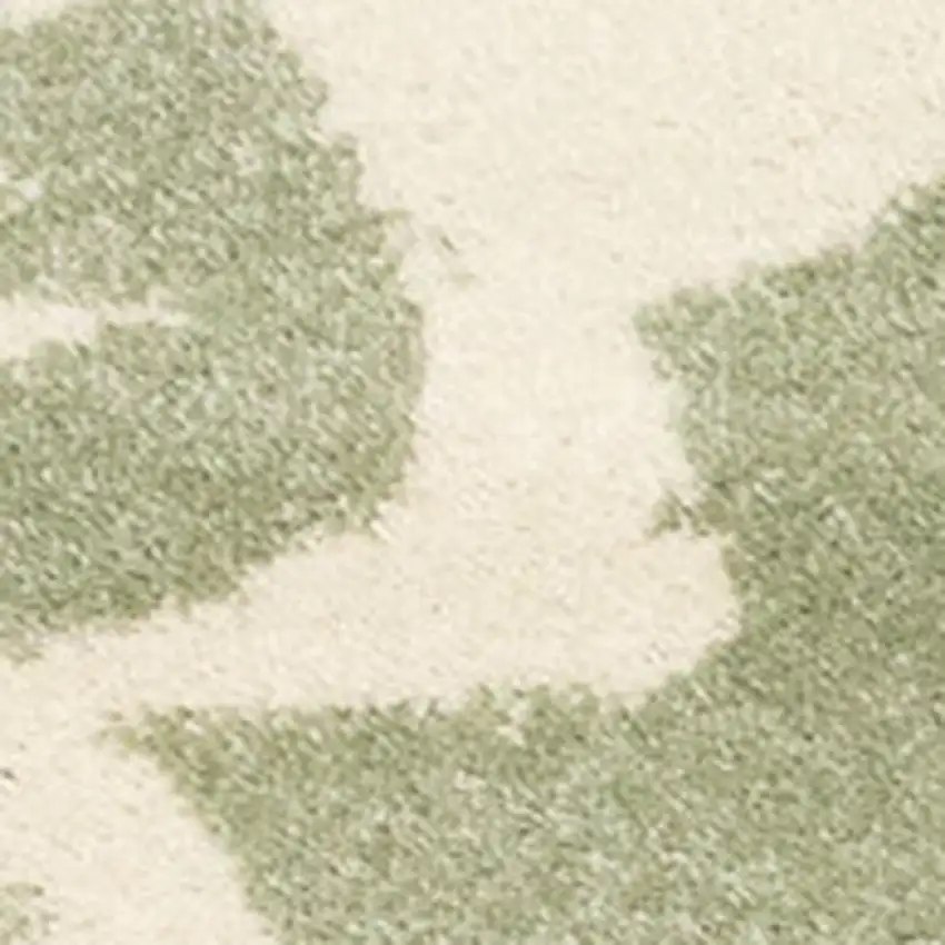 Green And Cream Botanical Leaves Area Rug Photo 4