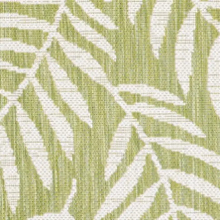 Green And Cream Floral Indoor Outdoor Area Rug Photo 2