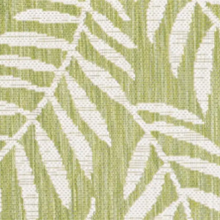 Green And Cream Floral Indoor Outdoor Area Rug Photo 2