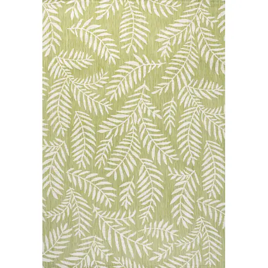 Green And Cream Floral Indoor Outdoor Area Rug Photo 1