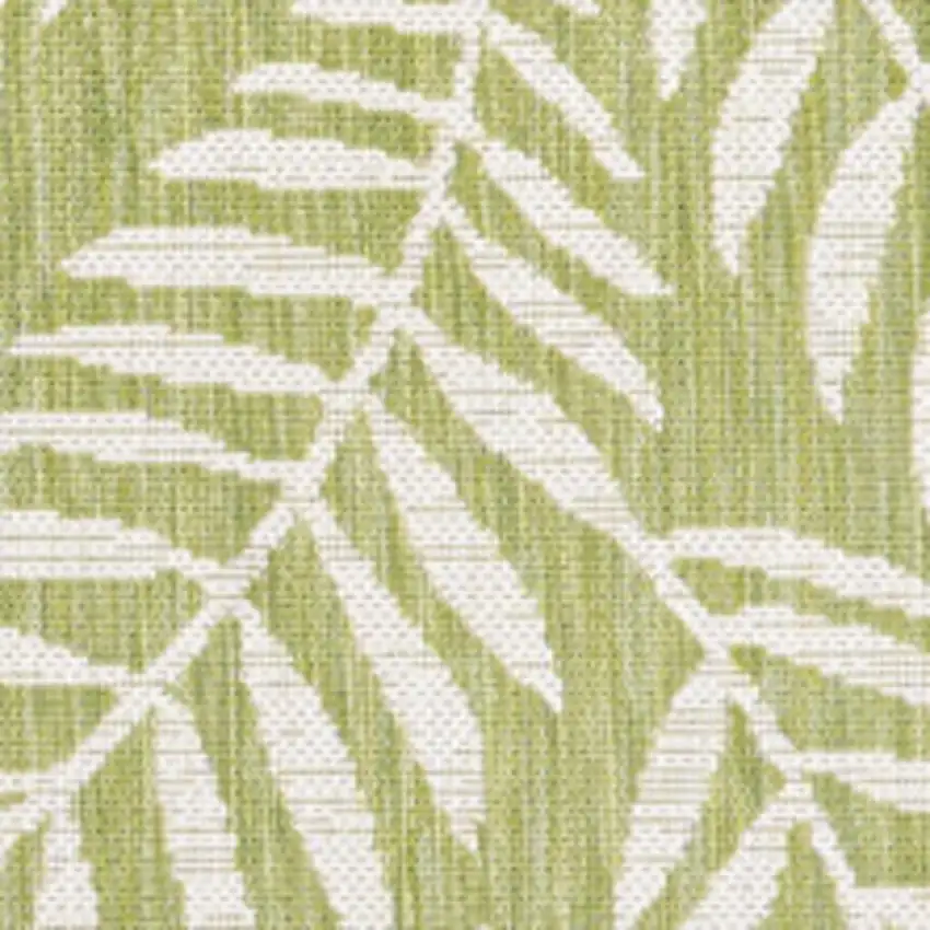 Green And Cream Floral Indoor Outdoor Area Rug Photo 2