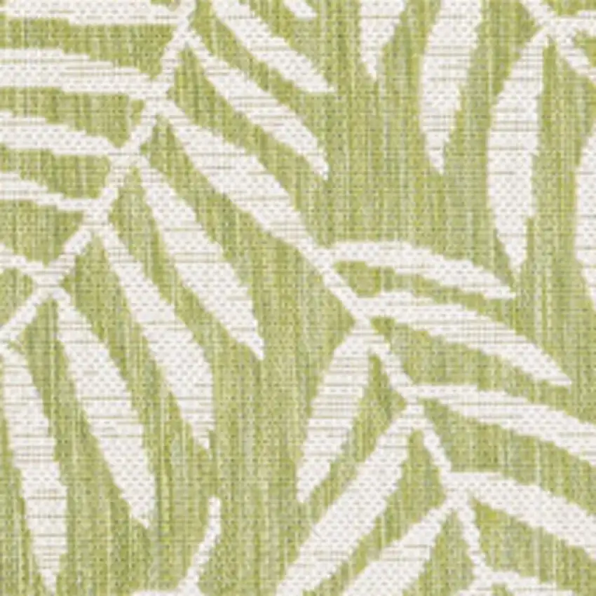 Green And Cream Floral Indoor Outdoor Area Rug Photo 2