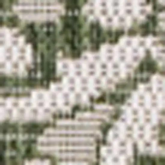 Green And Cream Floral Indoor Outdoor Area Rug Photo 2