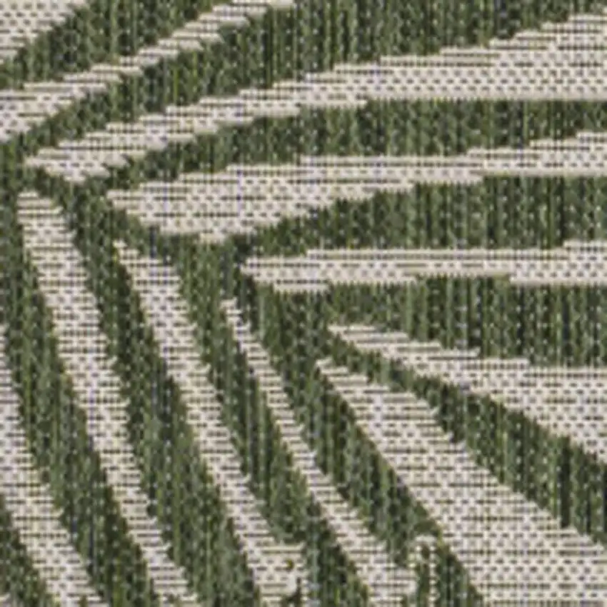 Green And Cream Floral Indoor Outdoor Area Rug Photo 2