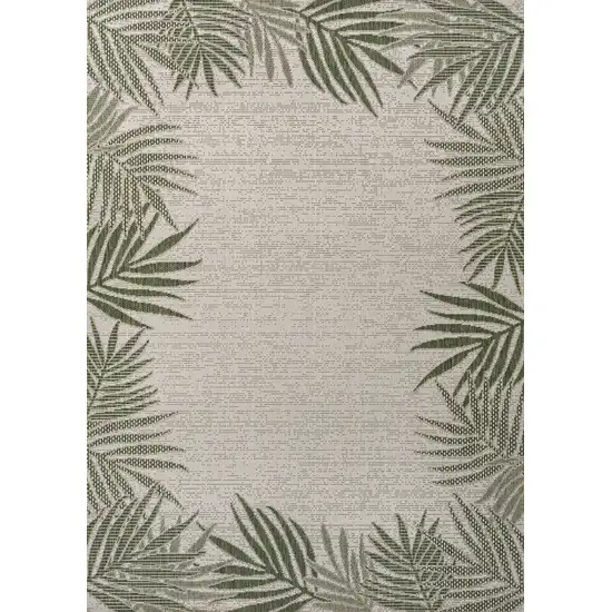 Green And Cream Floral Indoor Outdoor Area Rug Photo 3