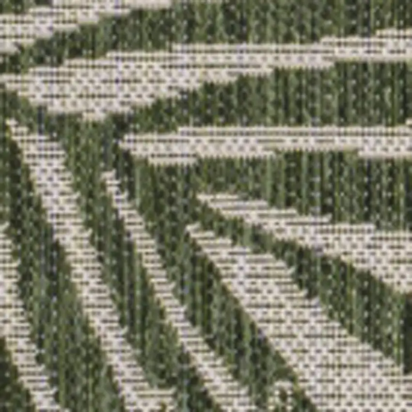 Green And Cream Floral Indoor Outdoor Area Rug Photo 2