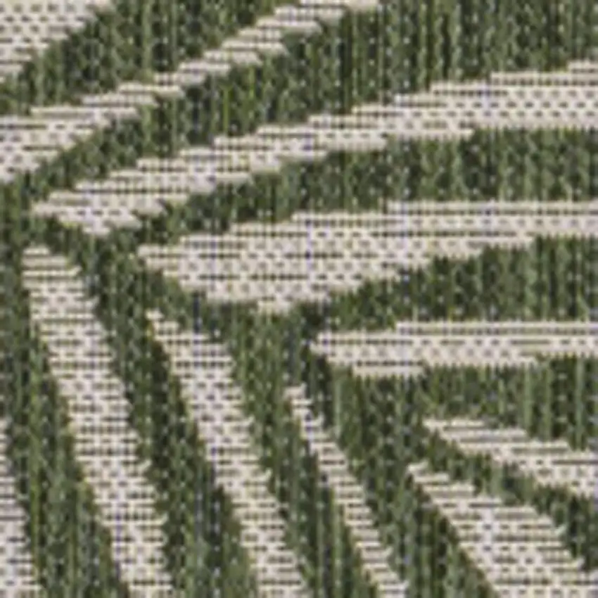 Green And Cream Floral Indoor Outdoor Area Rug Photo 2