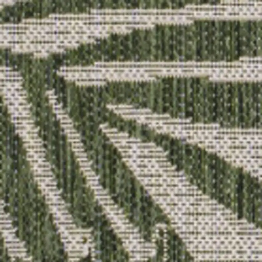 Green And Cream Floral Indoor Outdoor Area Rug Photo 2