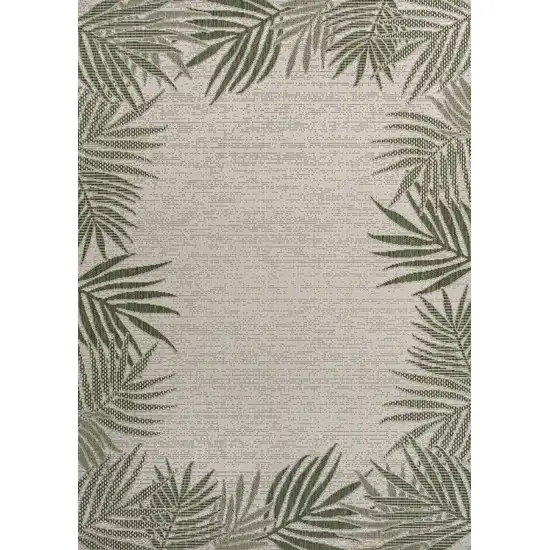 Green And Cream Floral Indoor Outdoor Area Rug Photo 1