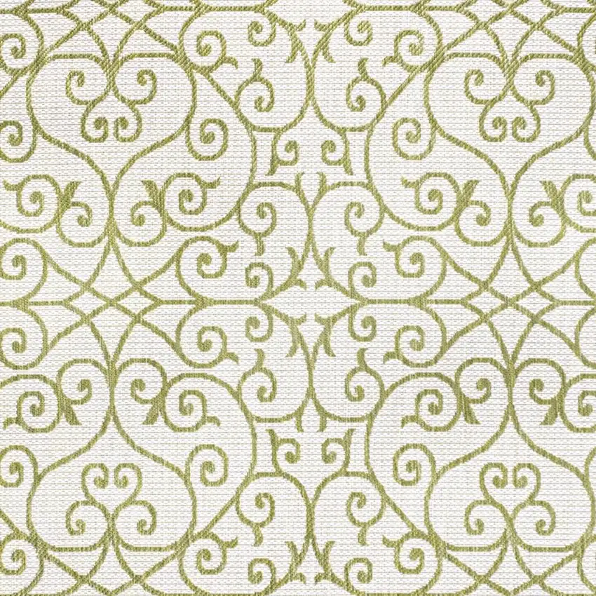 Green And Cream Geometric Indoor Outdoor Area Rug Photo 2