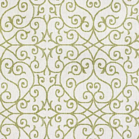 Green And Cream Geometric Indoor Outdoor Area Rug Photo 2