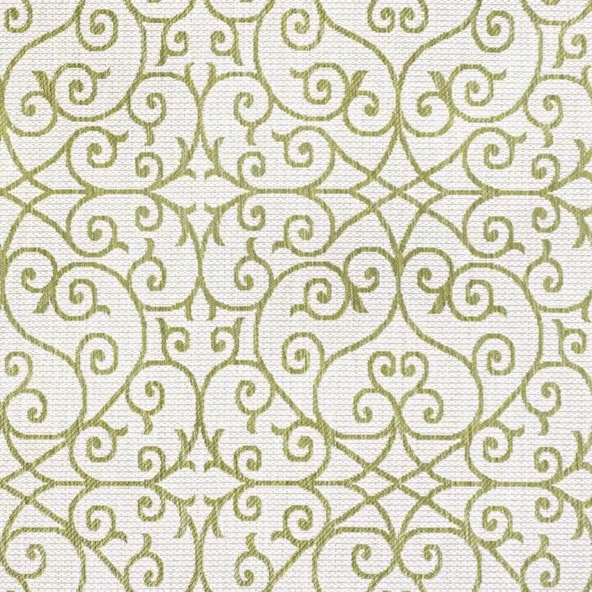 Green And Cream Geometric Indoor Outdoor Area Rug Photo 2