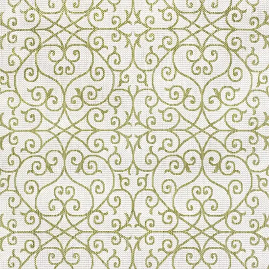 Green And Cream Geometric Indoor Outdoor Area Rug Photo 2