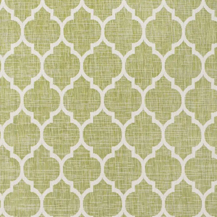 Green And Cream Geometric Indoor Outdoor Area Rug Photo 2