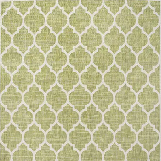 Green And Cream Geometric Indoor Outdoor Area Rug Photo 3