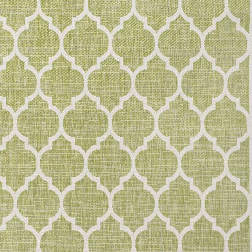 Green And Cream Geometric Indoor Outdoor Area Rug Photo 2