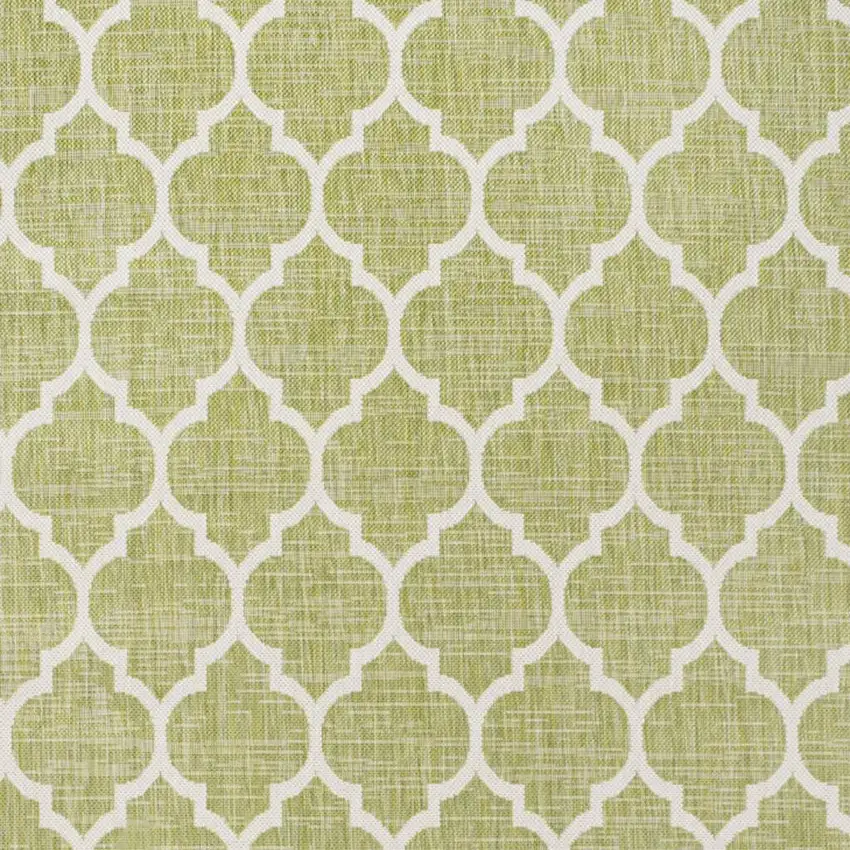 Green And Cream Geometric Indoor Outdoor Area Rug Photo 2