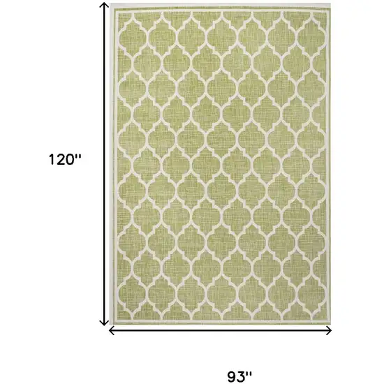 Green And Cream Geometric Indoor Outdoor Area Rug Photo 5