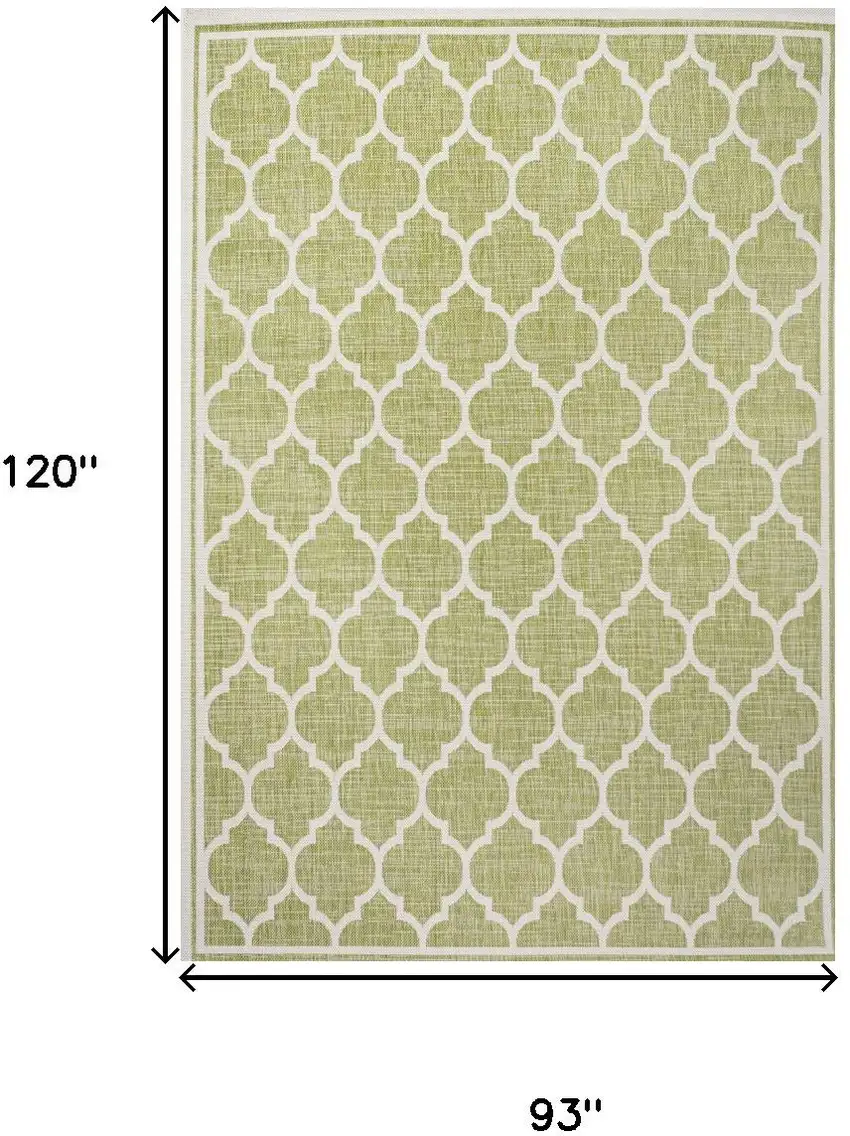 Green And Cream Geometric Indoor Outdoor Area Rug Photo 5