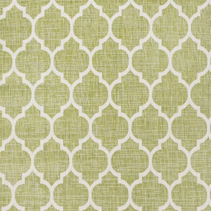 Green And Cream Geometric Indoor Outdoor Area Rug Photo 2